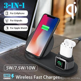 3 in 1 Chargeur Sans Fil XS Max XR 10 W